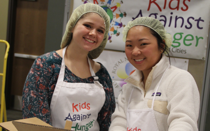 Young students giving back at Kids Against Hunger