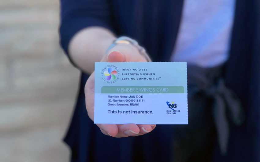 Sample Royal Neighbors Member Savings card