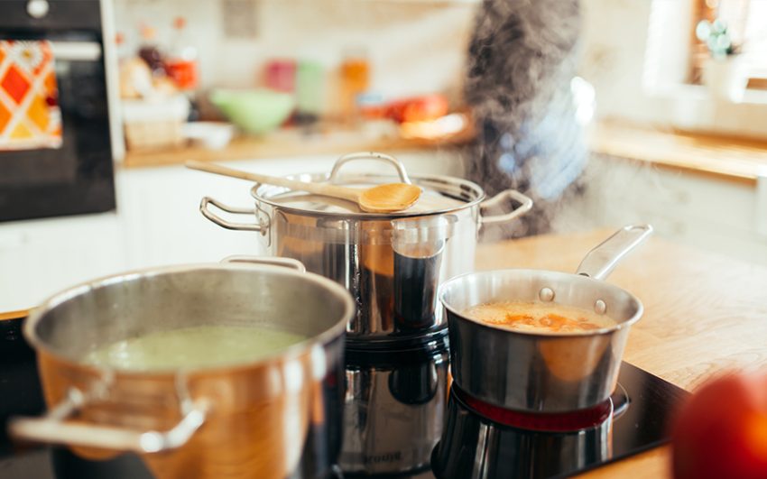 Soup bubbling on the stove