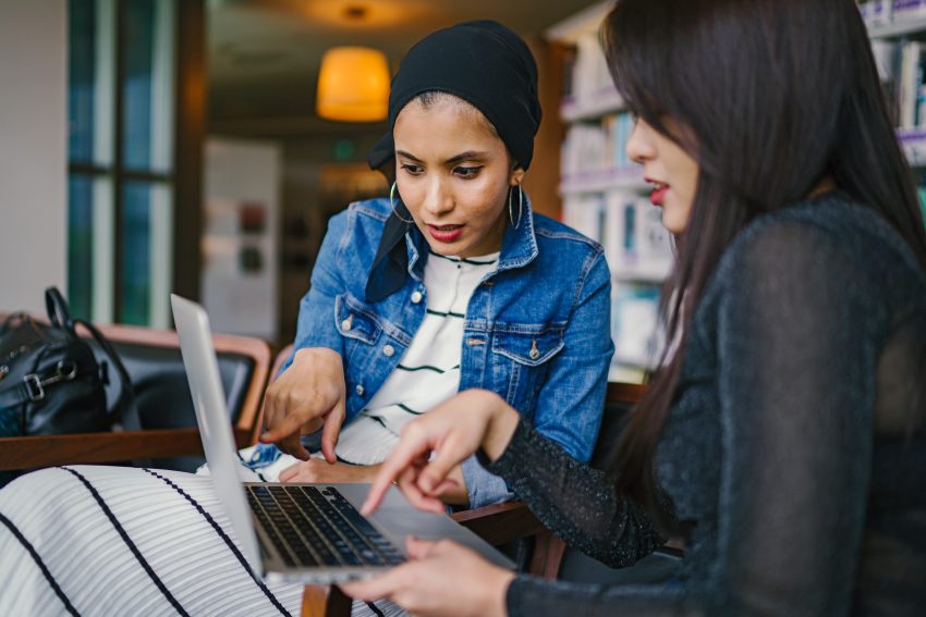 Women working on a laptop