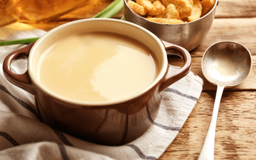 A delicious cheese soup to warm you up on a cold day!