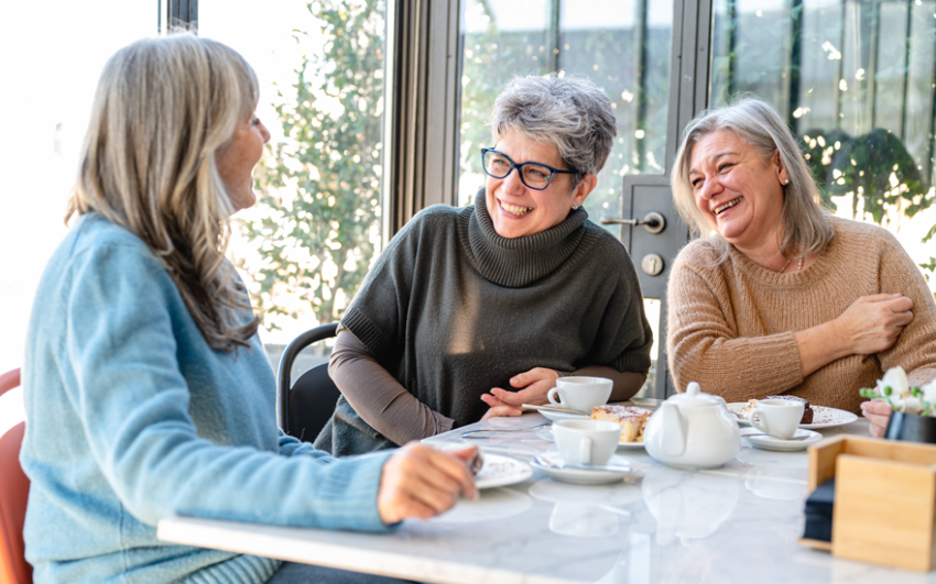 Women sharing stories and coffee